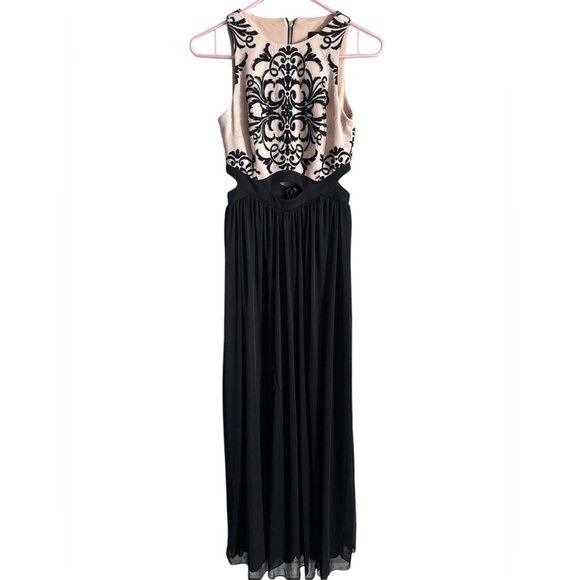 Blondie Nights Womens Black Lace Maxi Gown Size 1 Maxi Prom Formal Homecoming - Picture 1 of 7